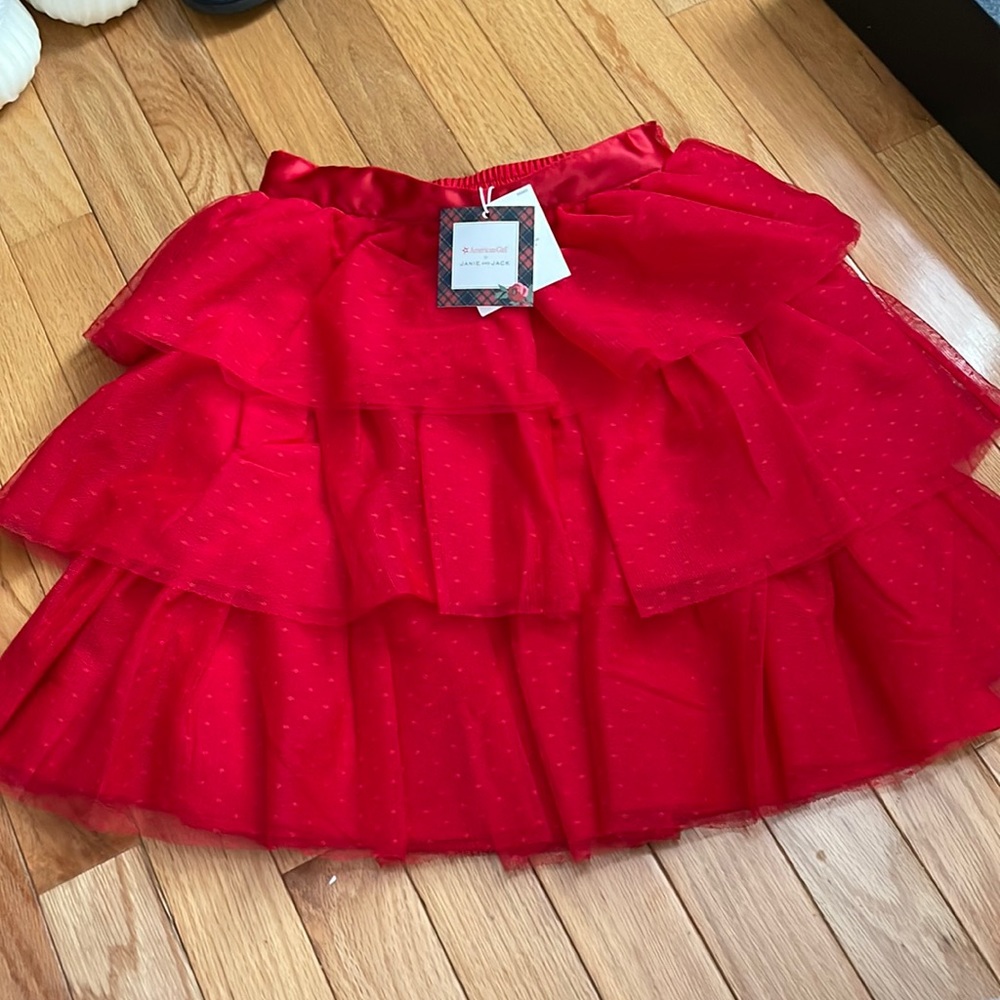 Girls red tulle skirt